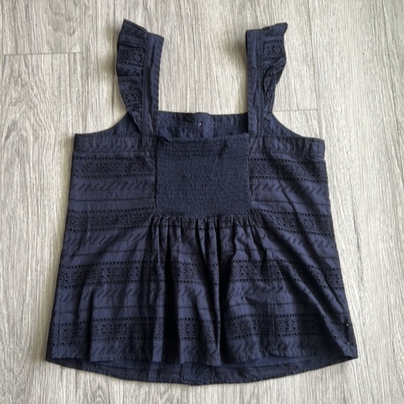 LOFT Eyelet‎ Ruffle Tank Top Size LP - Picture 9 of 10
